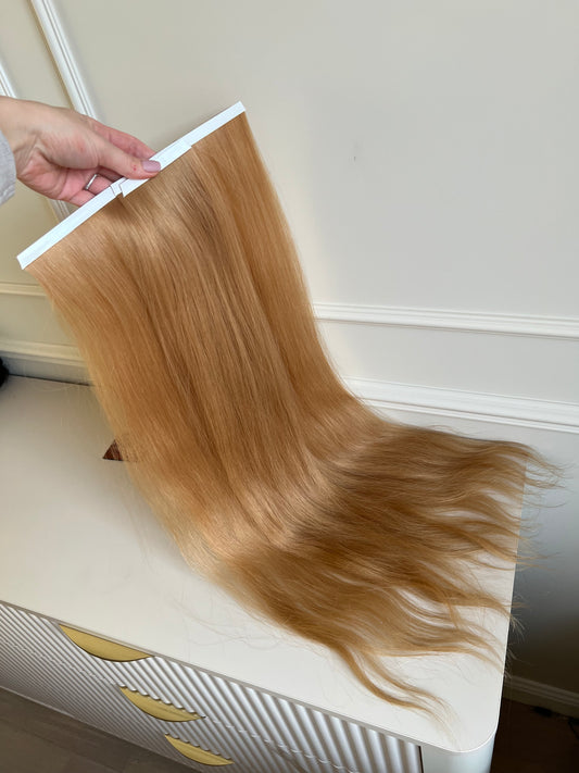 Włosy słowiańskie naturalne Słoneczny Blond Bio Taśmy 101 g 70 cm