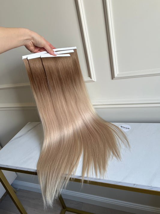 Włosy Naturalne słowiańskie Bio taśmy 138 g 60cm zestaw super jakość