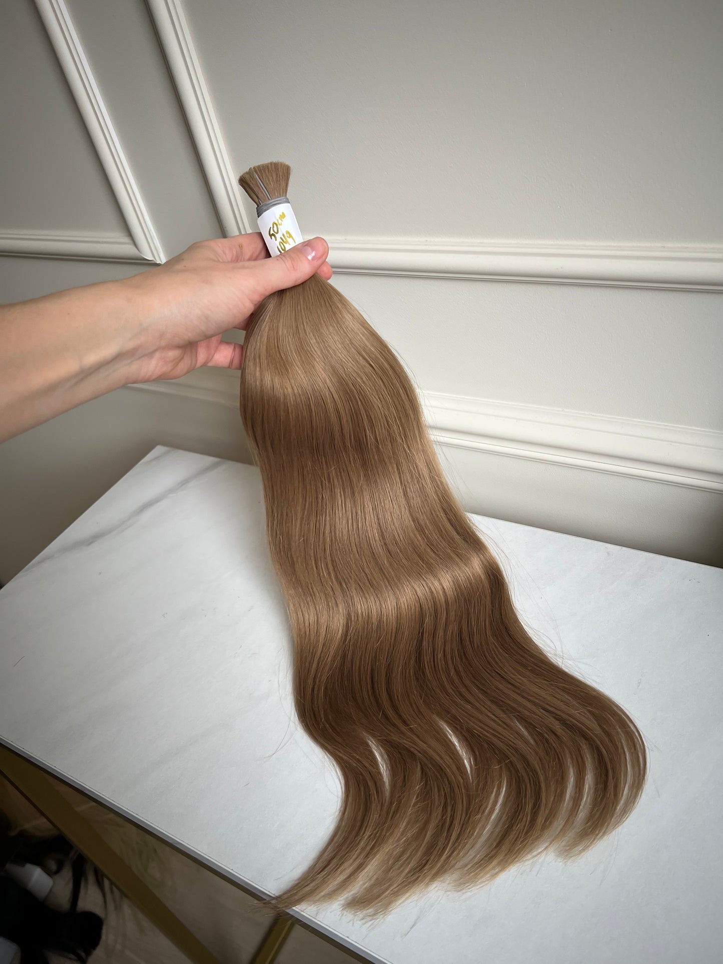 Włosy do przedłużania naturalne słowiańskie 50 cm 104 g ciemny Blond bardzo gęste końcówki