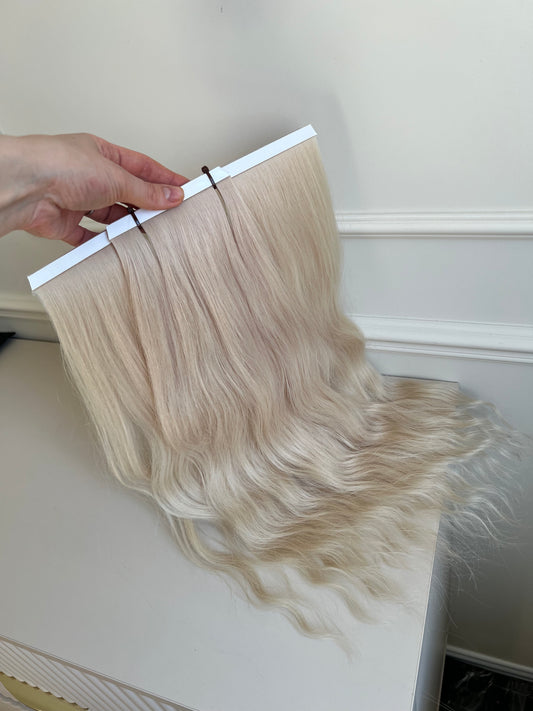 Włosy doczepiane naturalne słowiańskie 82 g 48 cm falowane Bio taśmy