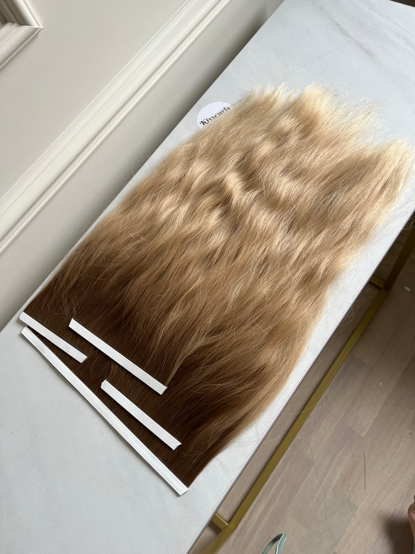 Włosy naturalne doczepiane Słowiańskie falowane na taśmy 40 cm 82 g