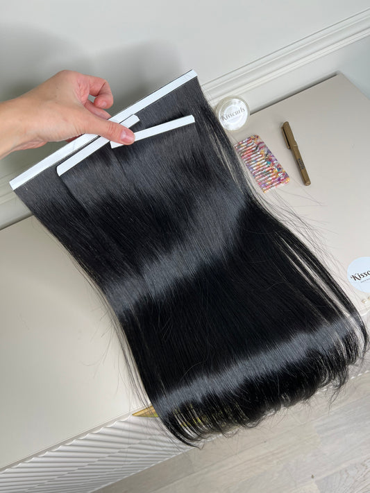 Włosy naturalne doczepiane 99g 59cm czarny 3szt