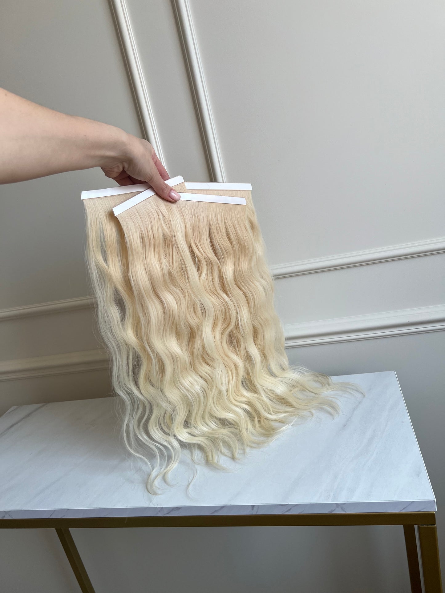 Włosy Naturalne doczepiane Kręcone Słowiańskie na taśmy 47 cm 95 g