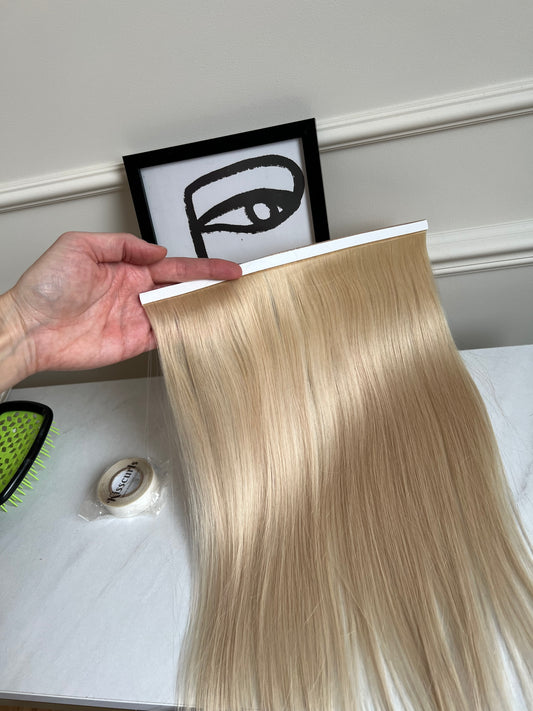 Włosy naturalne doczepiane 💎 Słowiańskie na taśmie 43cm 38g biotaśmy #Jasnyblond