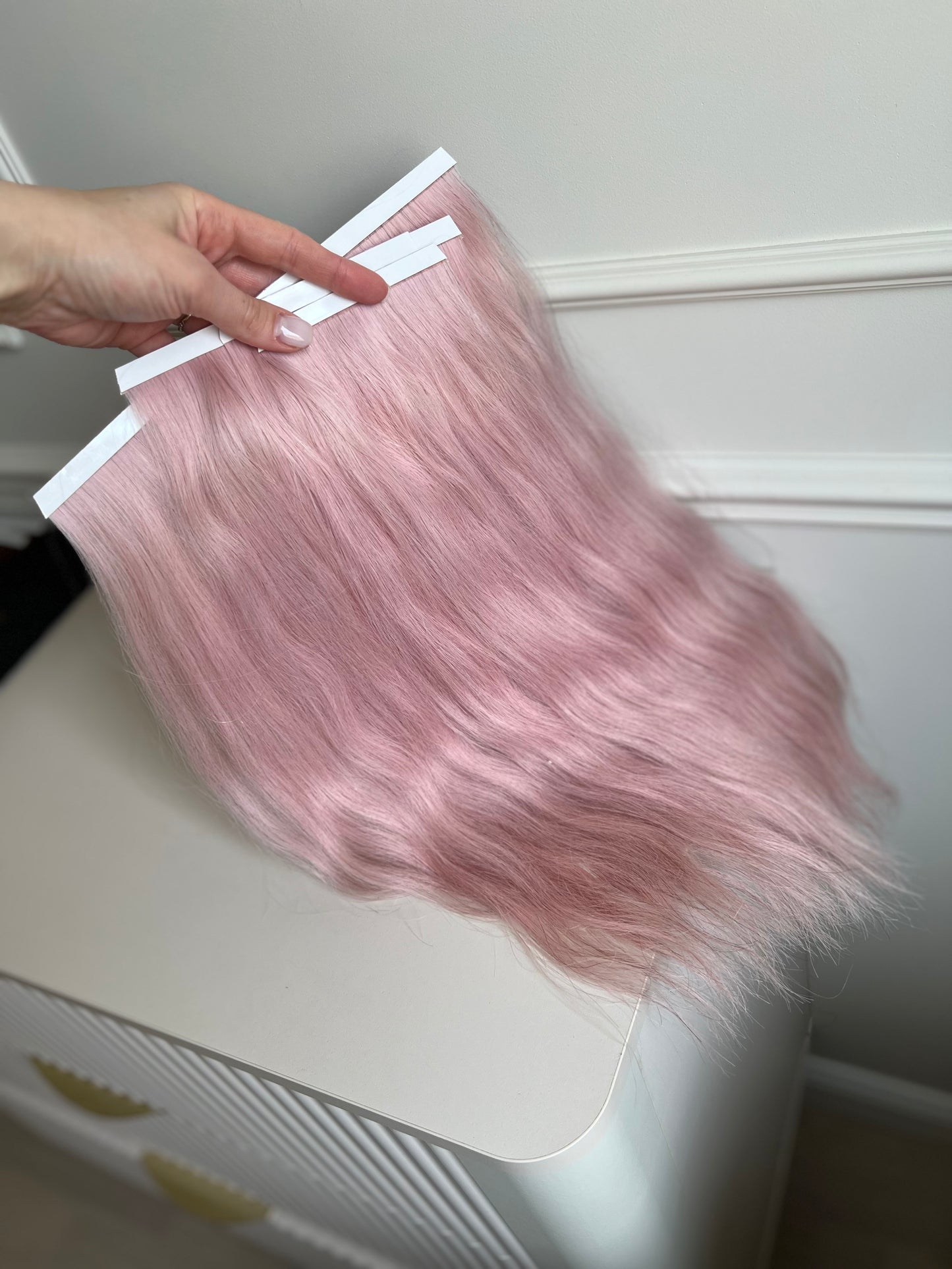 Włosy doczepiane 100 g 45 cm Biotaśmy Różowy
