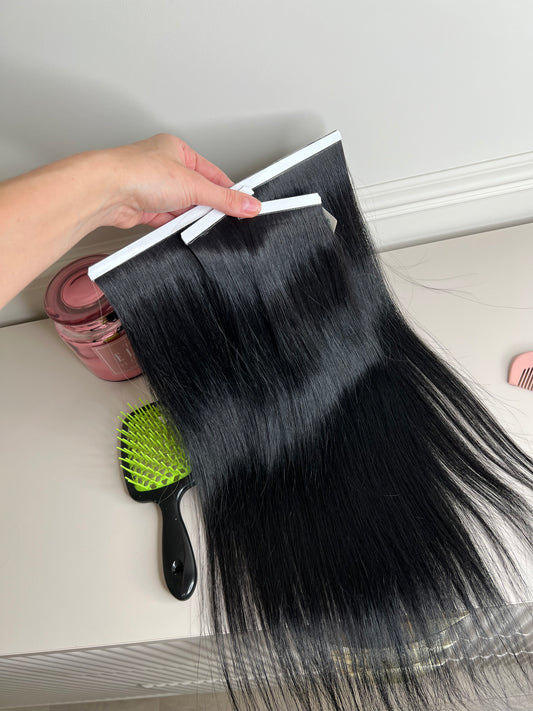 Naturalne Słowiańskie włosy doczepiane na taśmy zestaw 3szt 47cm 64g