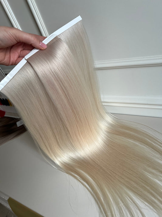 Naturalne słowiańskie włosy Blond 79 g 58 cm 3 Bio taśmy