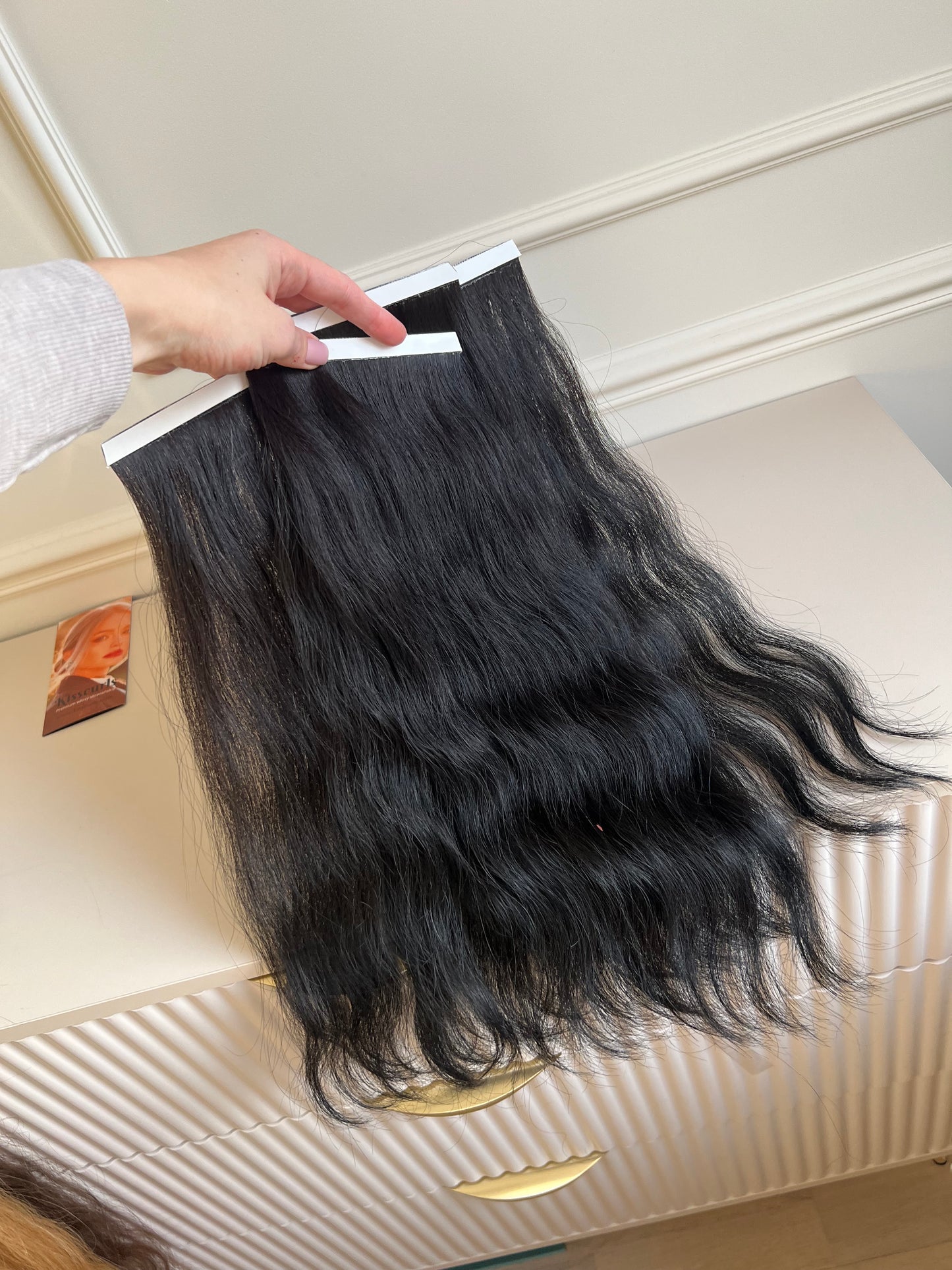 Włosy słowiańskie naturalne Bio taśmy 86g 43cm