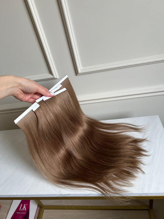 Włosy Naturalne słowiańskie Na Bio taśmy 100 g 44 cm Ciemny Blond