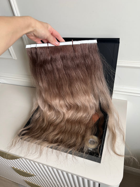 Włosy doczepiane słowiańskie naturalne falowane 54 cm 107 g Bio ta