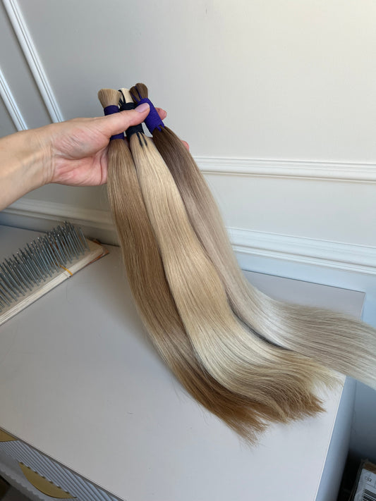 Słowiańskie włosy naturalne do przedłużania zestaw 3 kitek – 243g