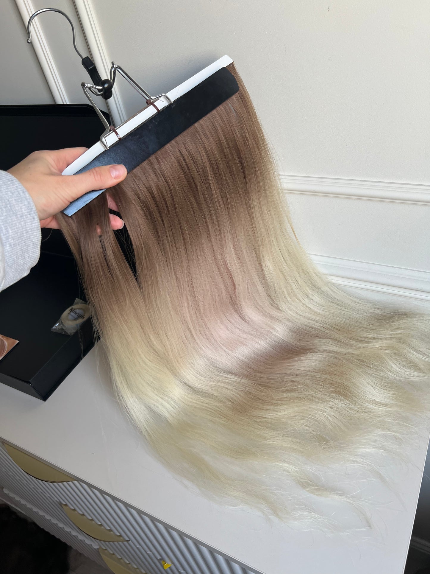 Biotaśmy włosy słowiańskie naturalne jedtnągłowę 87 g 60 cm zestaw 3 taśmy