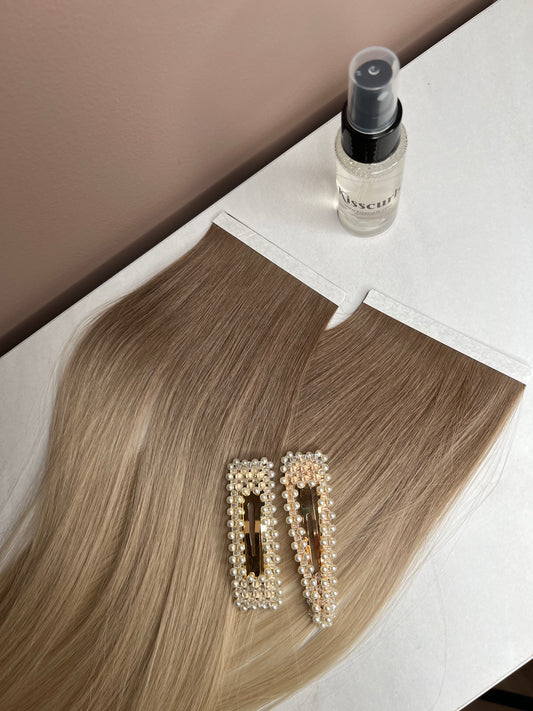 Włosy naturalne słowiańskie ombre na bio tasmie do zagęszczania boków 44cm 35g