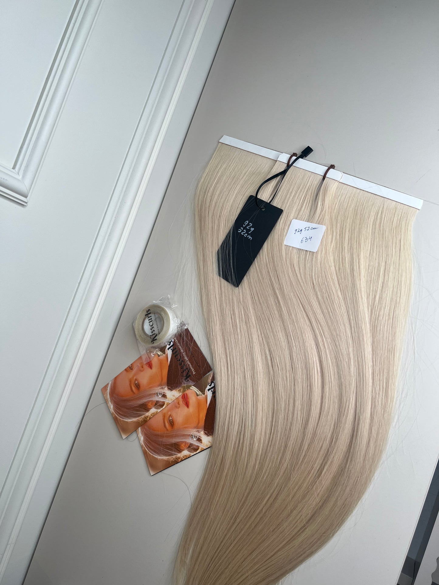 Doczepiane włosy naturalne słowiańskie jednogłowe 92 g 52 cm biotape zestaw 3 sztuki