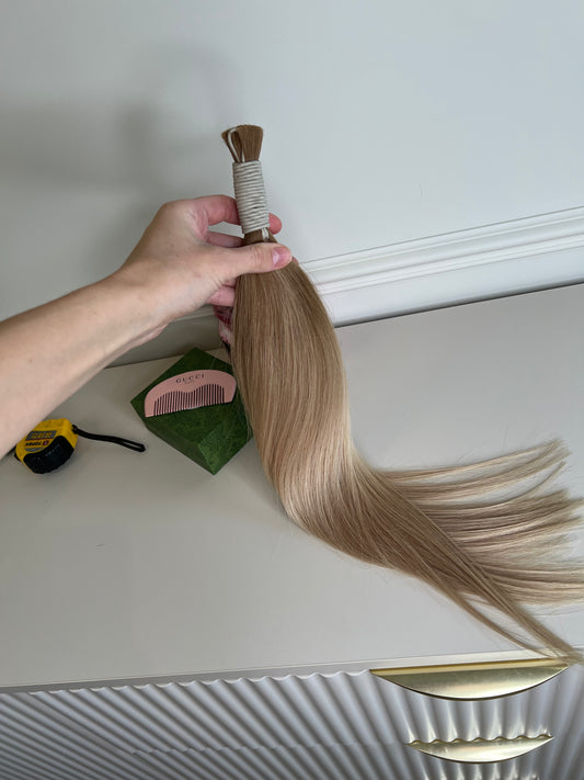 Włosy Słowiańskie do przedłużania w kitce 54cm 85g Cięte z jednej głowy