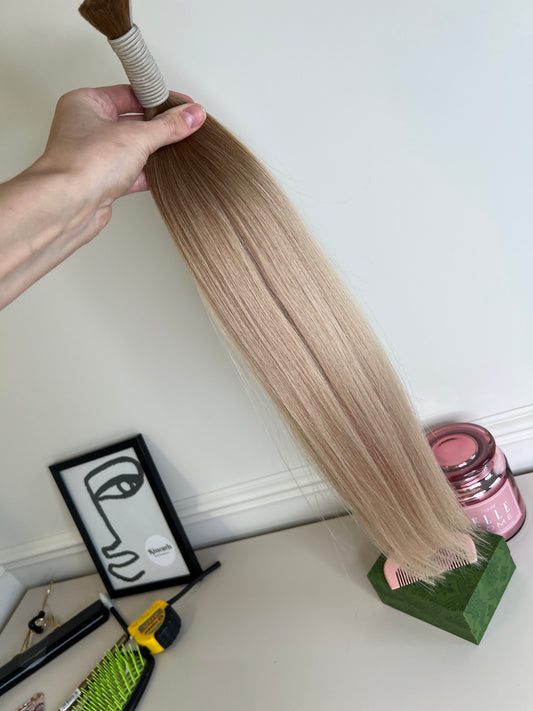 Włosy Słowiańskie do przedłużania w kitce 54cm 85g Cięte z jednej głowy