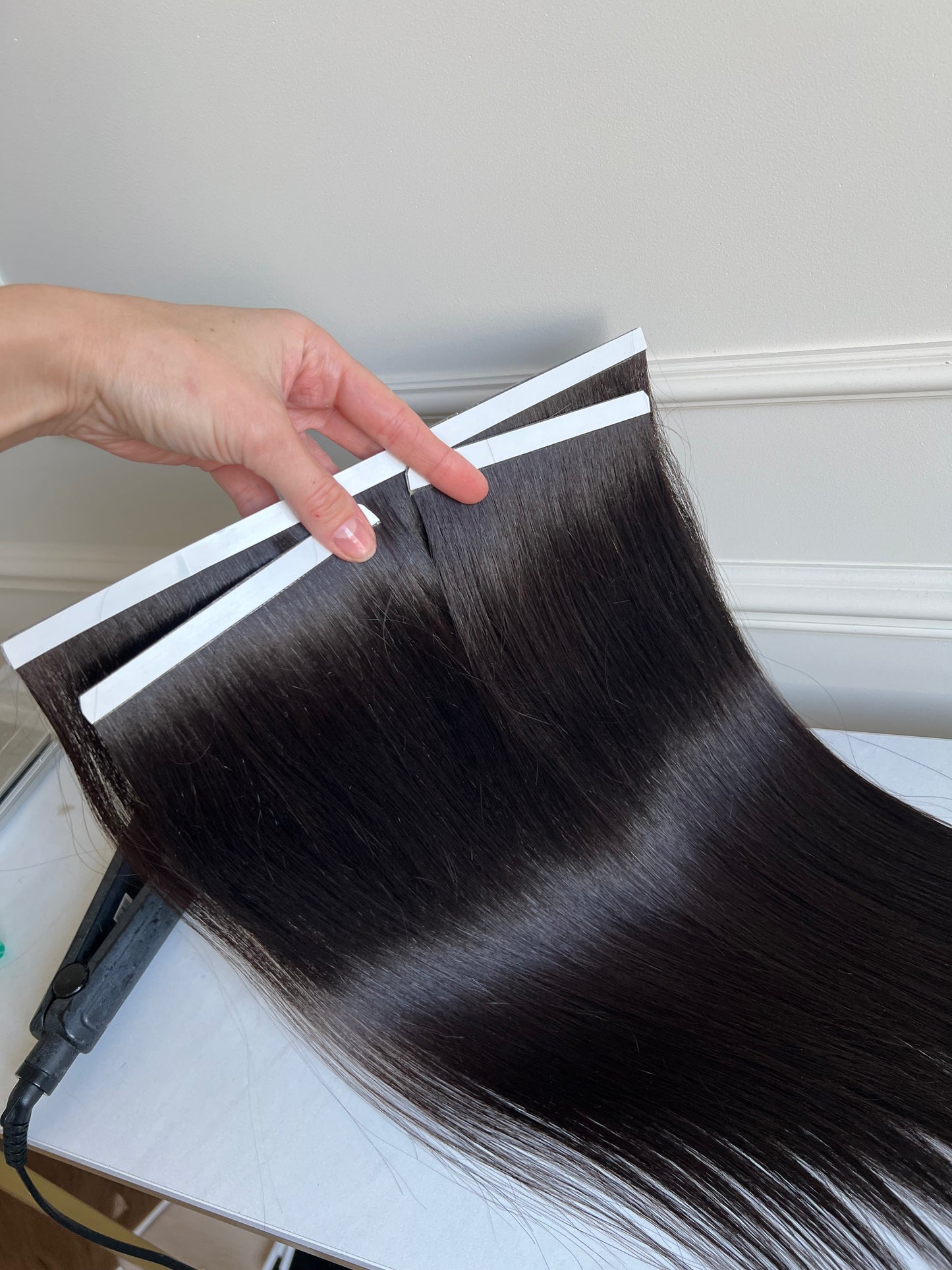 PU Tape Wefts, 46cm, 82g, Slavic Hair Cut from One Head