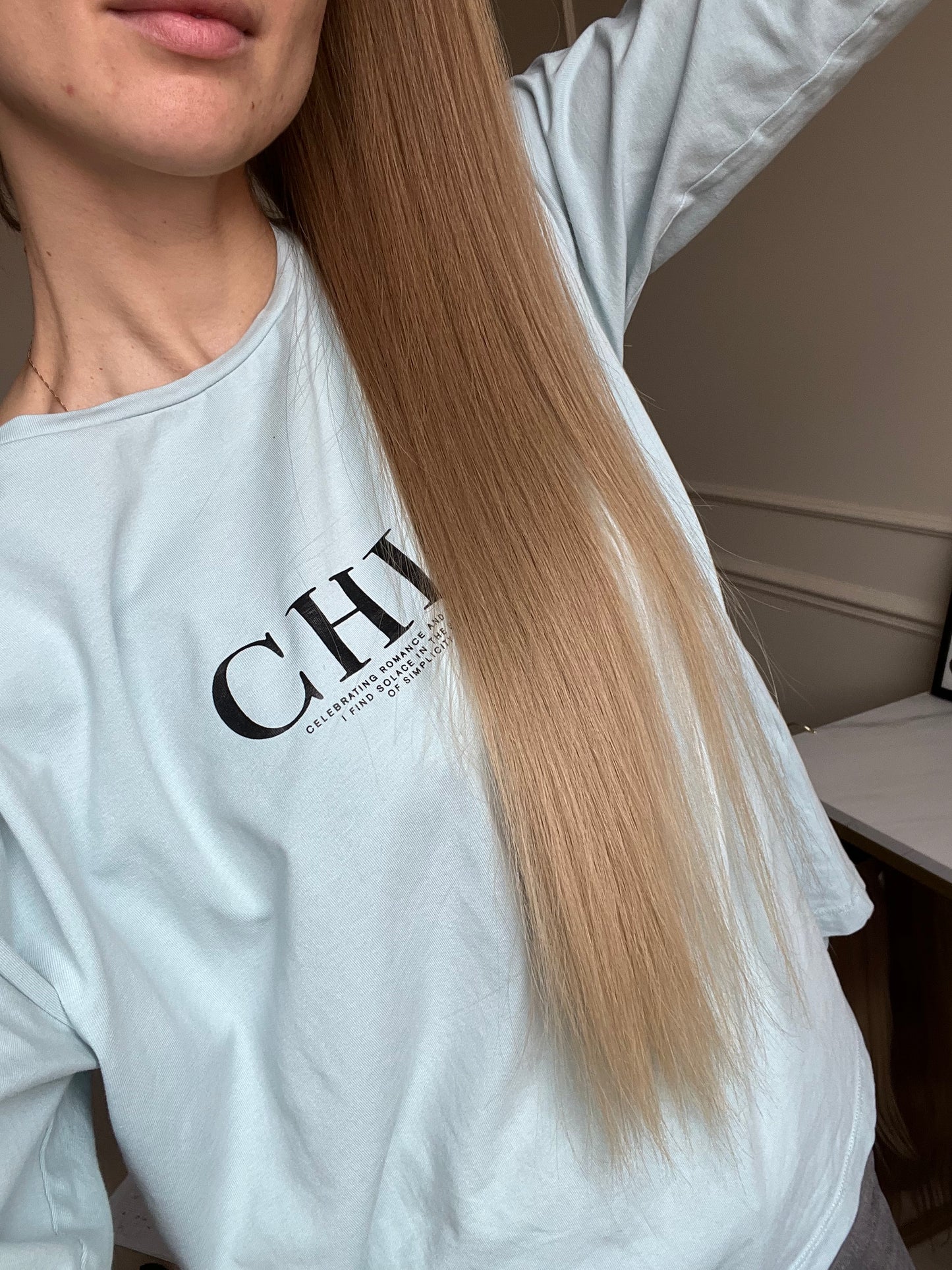 Włosy na szerokiej taśmie słowiańskie 84g 60cm Ciemny Blond Końcówki  jaśniejsze