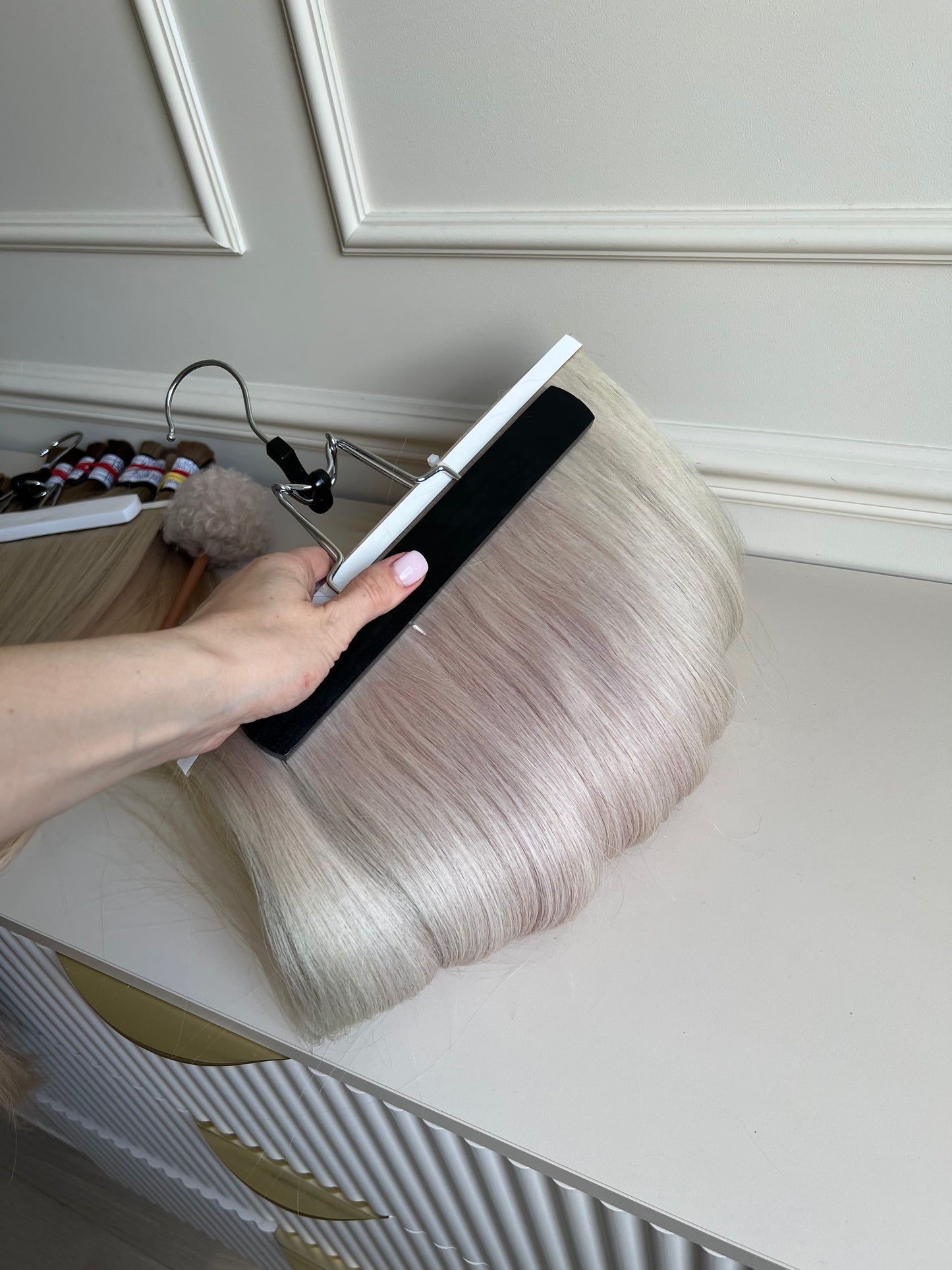 Bio taśmy doczepiane włosy Popielaty blond srebrzysty 95g 47cm Kategoria mix