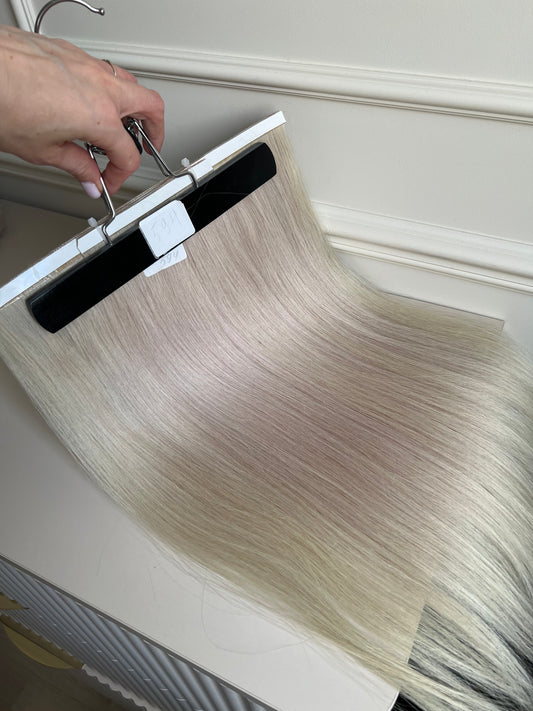 Bio taśmy doczepiane włosy Popielaty blond srebrzysty 95g 47cm Kategoria mix