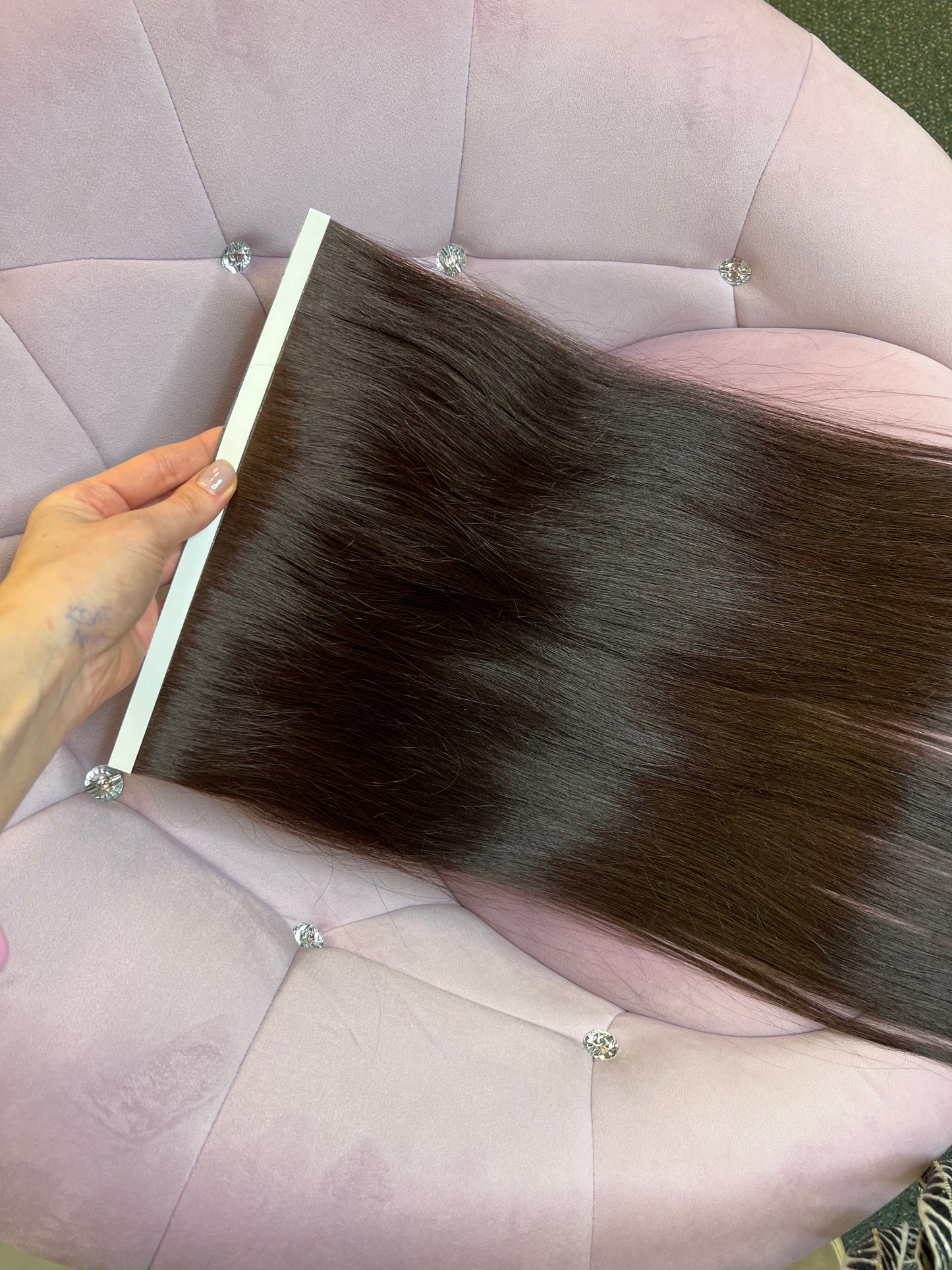 Seamless Long Two-Sided Tape Hair Extensions 1pc 45g 59cm Width 25cm Premium Slavic Hair Cut from One Head