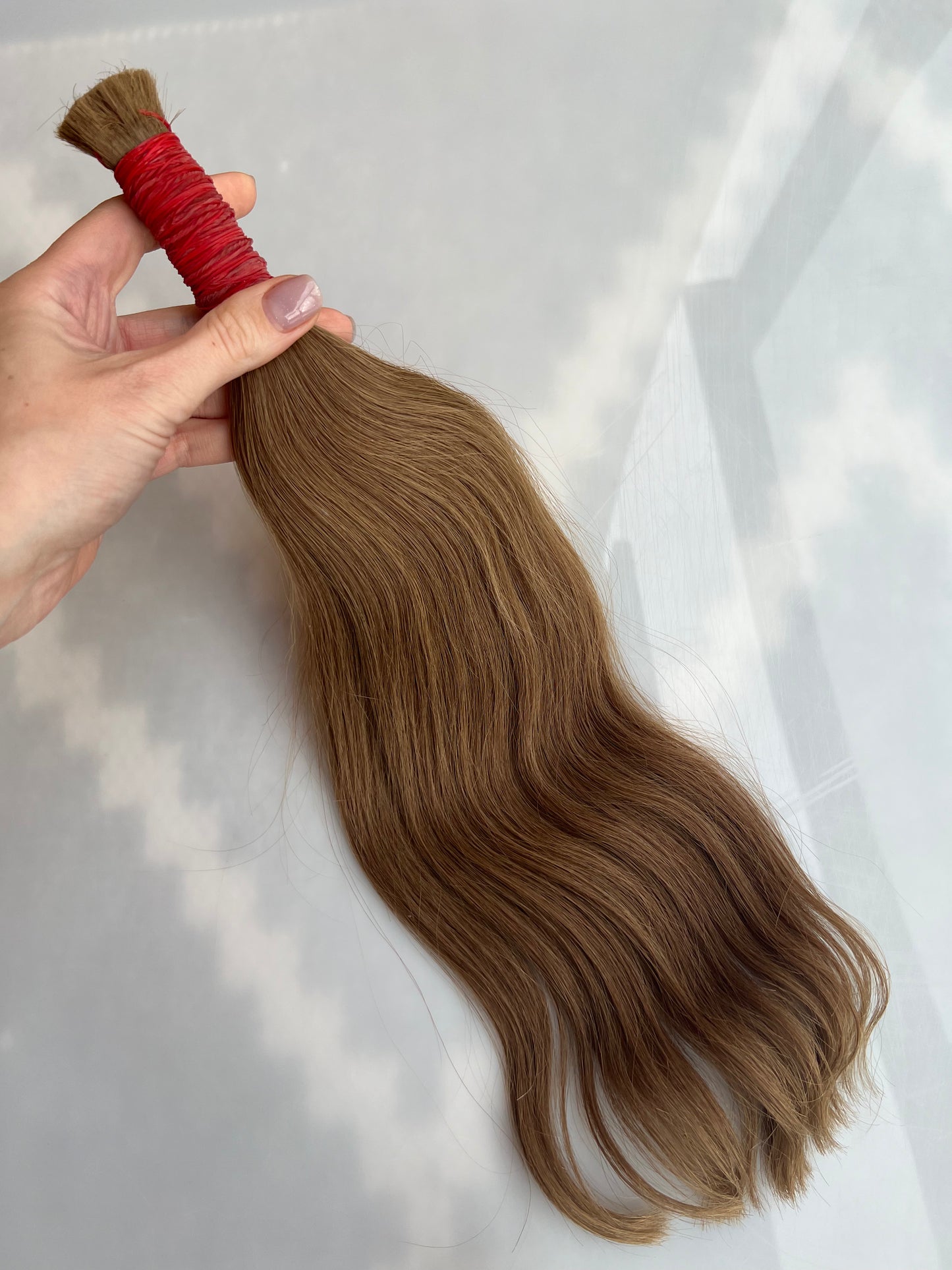 Włosy naturalne słowiańskie w kitce Cięte z jednej głowy- 89g 44cm Ciemny Blond