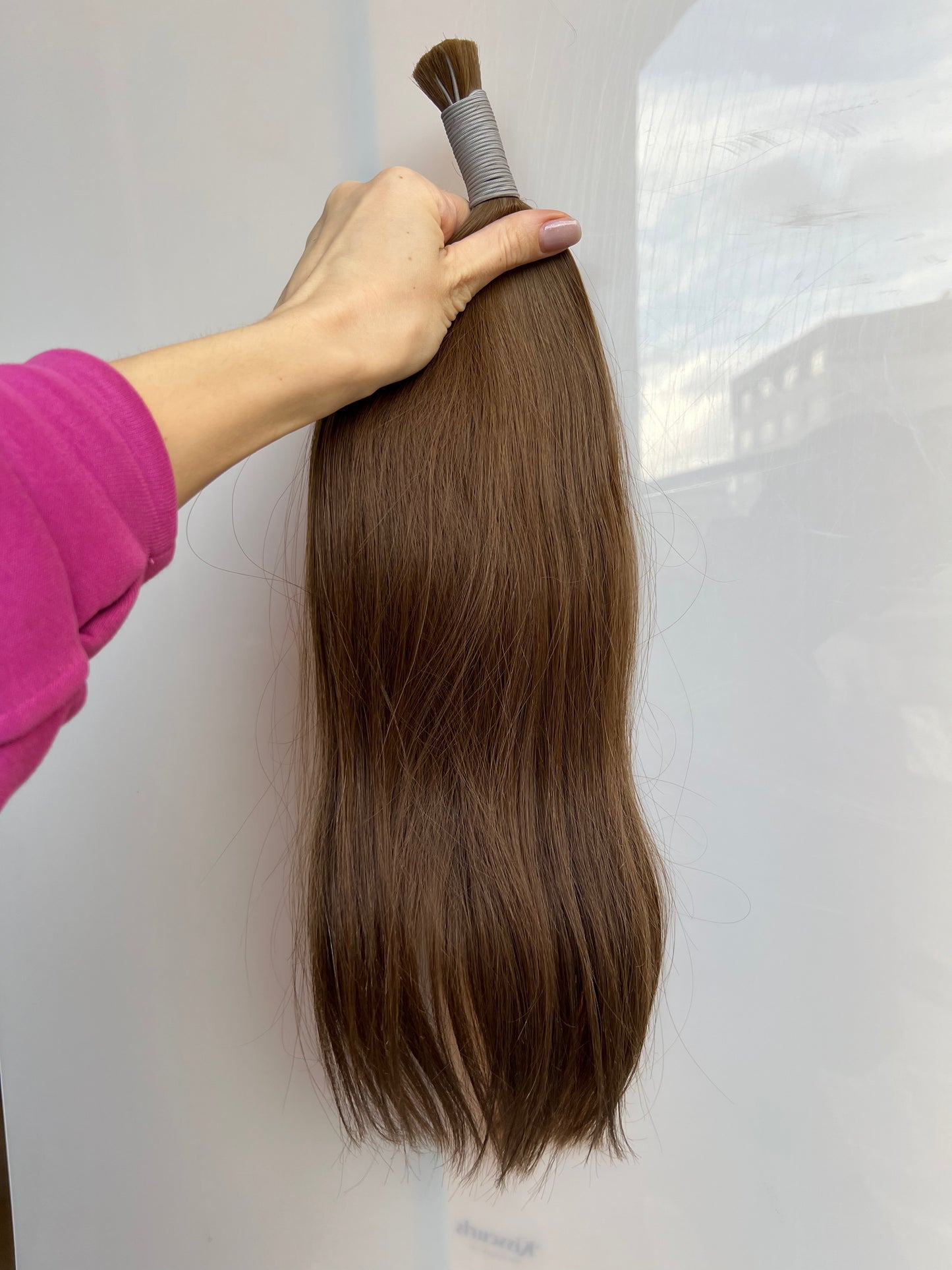 Włosy naturalne słowiańskie w kitce Cięte z jednej głowy- 100g 48cm Jasny Brąz