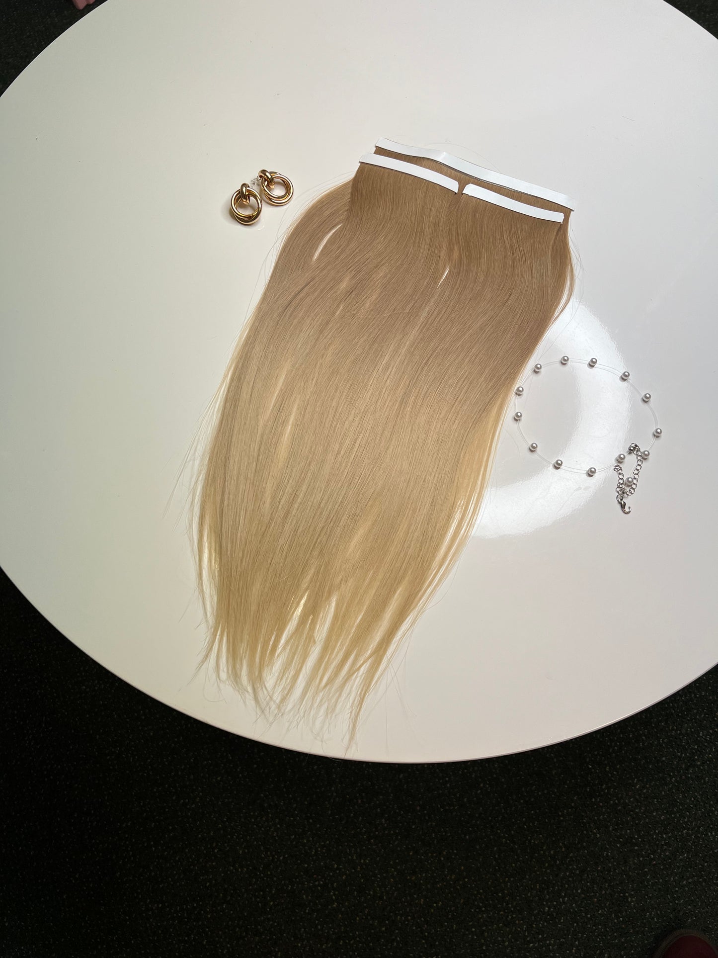 3 Wide Bio Long Tape Wefts 43cm 55g High Quality Slavic Human Hair Cut from One Head ombre blond