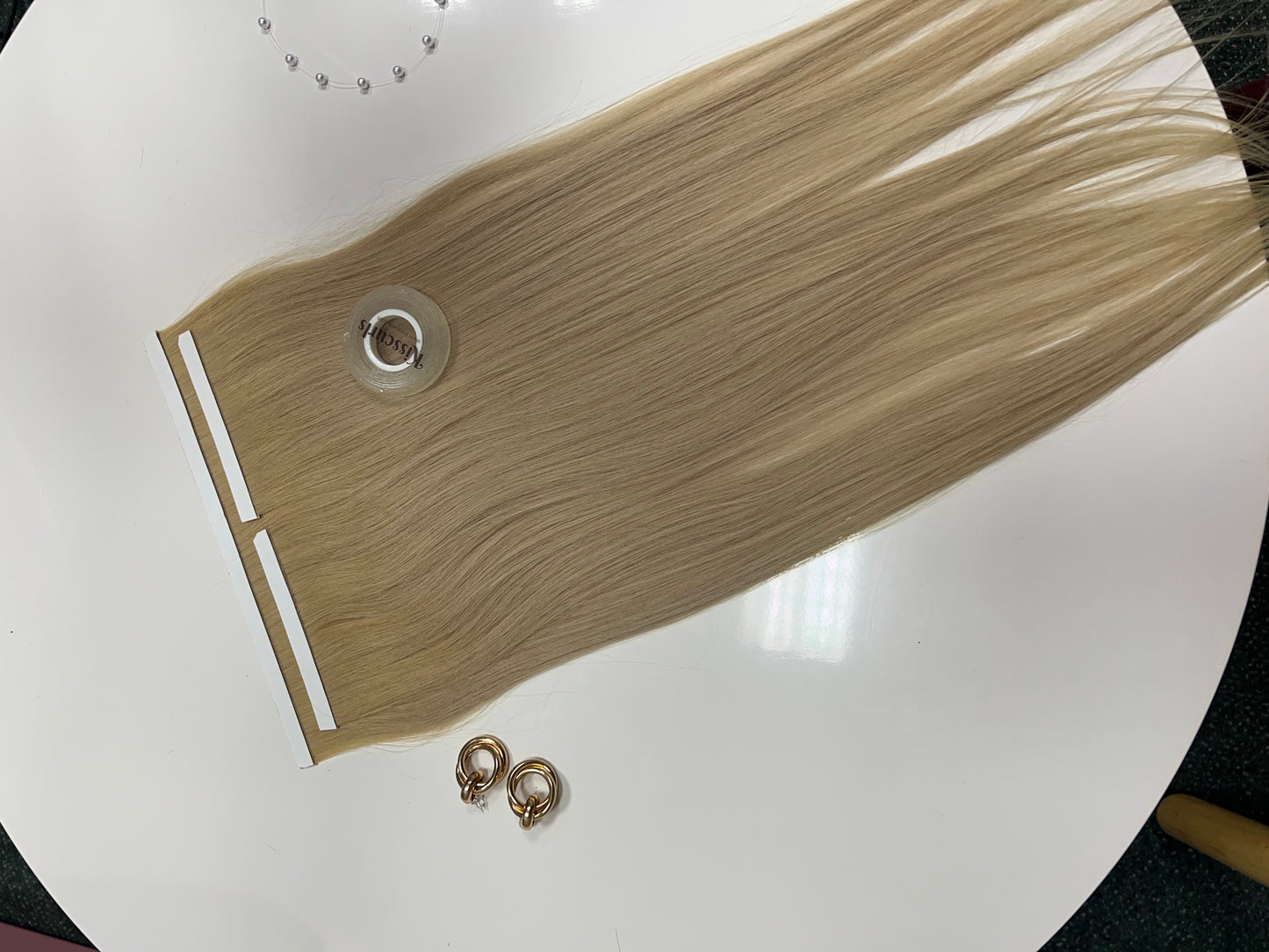 3 szerokie biotaśmy 58 cm 80g Włosy słowiańskie cięte z jednej głowy