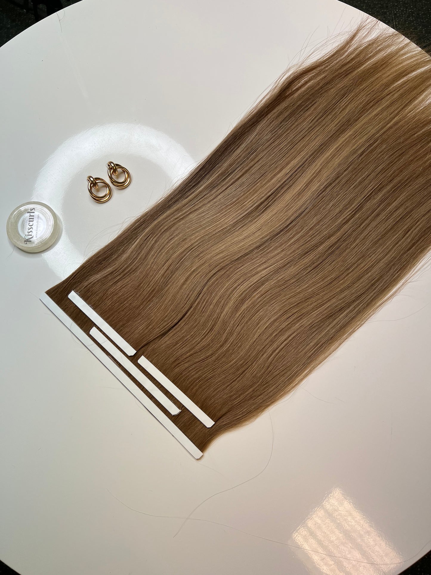 Caramel Balayage Hair Extensions – Slavic Hair 114g 55cm Long Tape Weft Set
