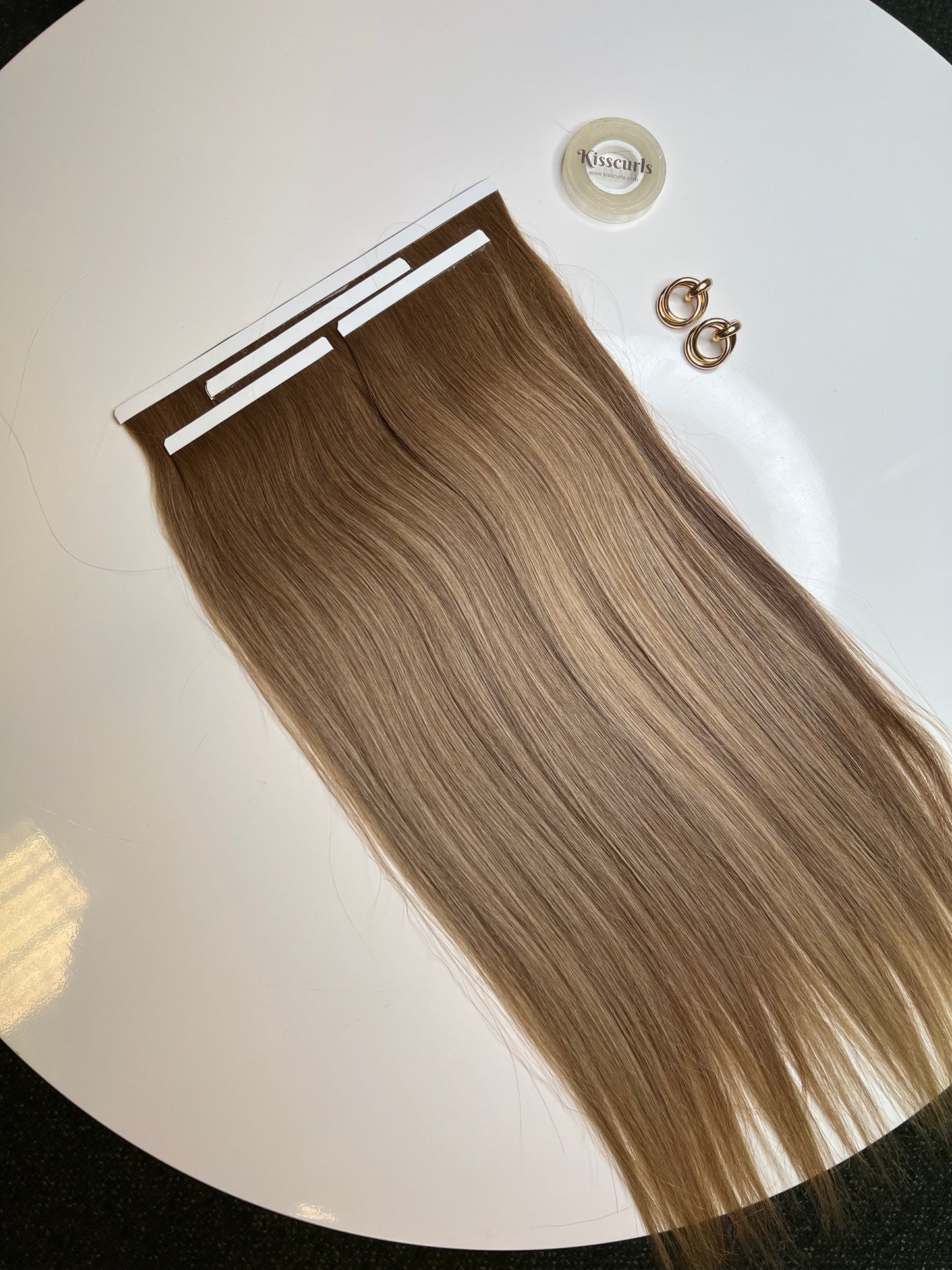 Caramel Balayage Hair Extensions – Slavic Hair 114g 55cm Long Tape Weft Set