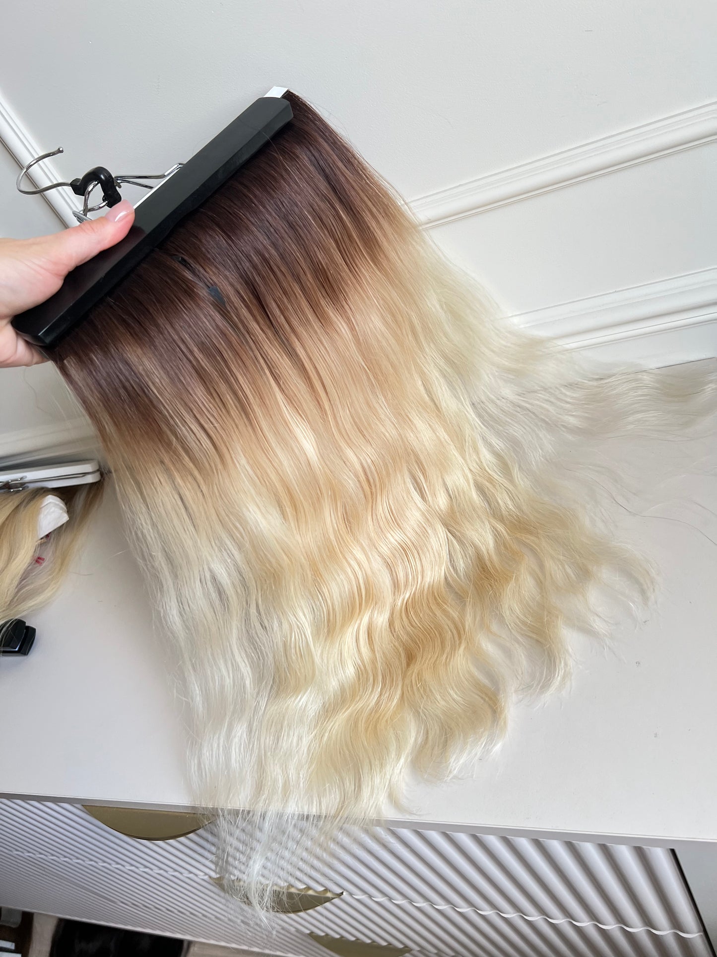 Włosy naturalne doczepiane Blond Bio taśmy zestaw 51cm 103g