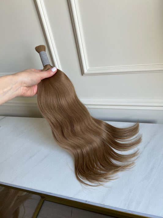 Włosy do przedłużania naturalne słowiańskie 50 cm 104 g ciemny Blond bardzo gęste końcówki