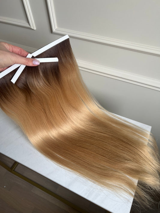 Włosy doczepiane ombre ciepły Blond 94g 61 cm