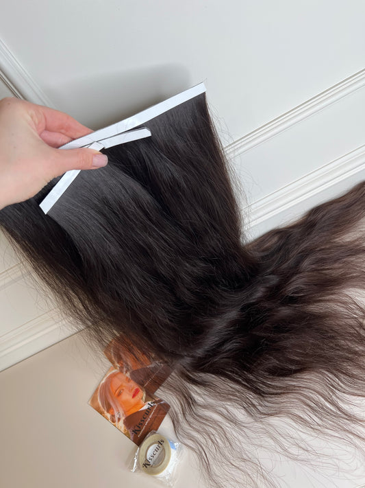 Włosy doczepiane falowane dziewicze 💎 nie farbowane💎83 g 65 cm BIO TAŚMA