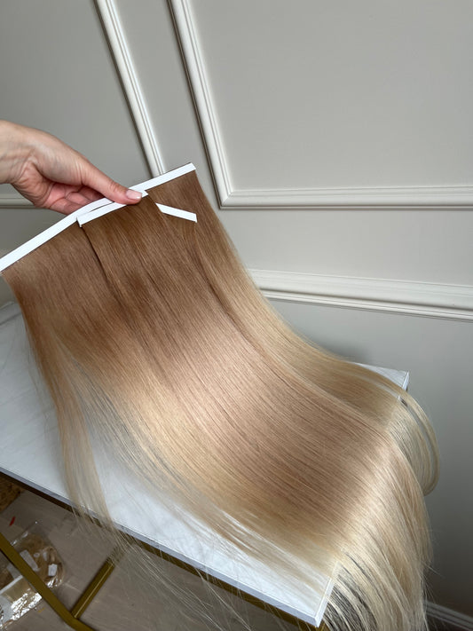 Włosy na taśmie Blond ombre doczepiane 63 cm 92g