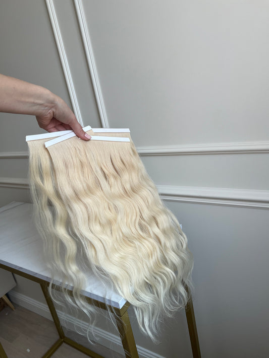 Włosy Naturalne doczepiane Kręcone Słowiańskie na taśmy 47 cm 95 g