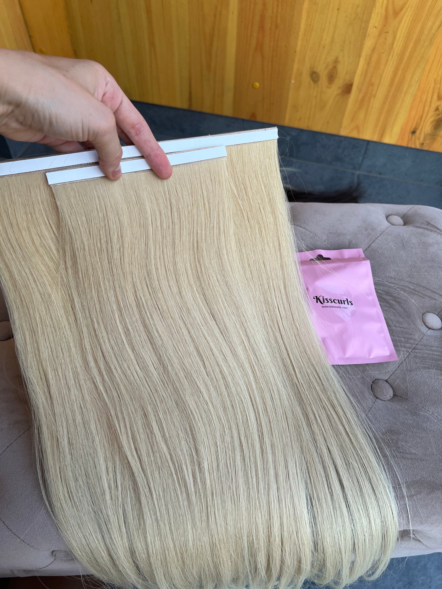 Jasny Blond Biotaśmy Zestaw 101 g 57 cm Włosy słowiańskie