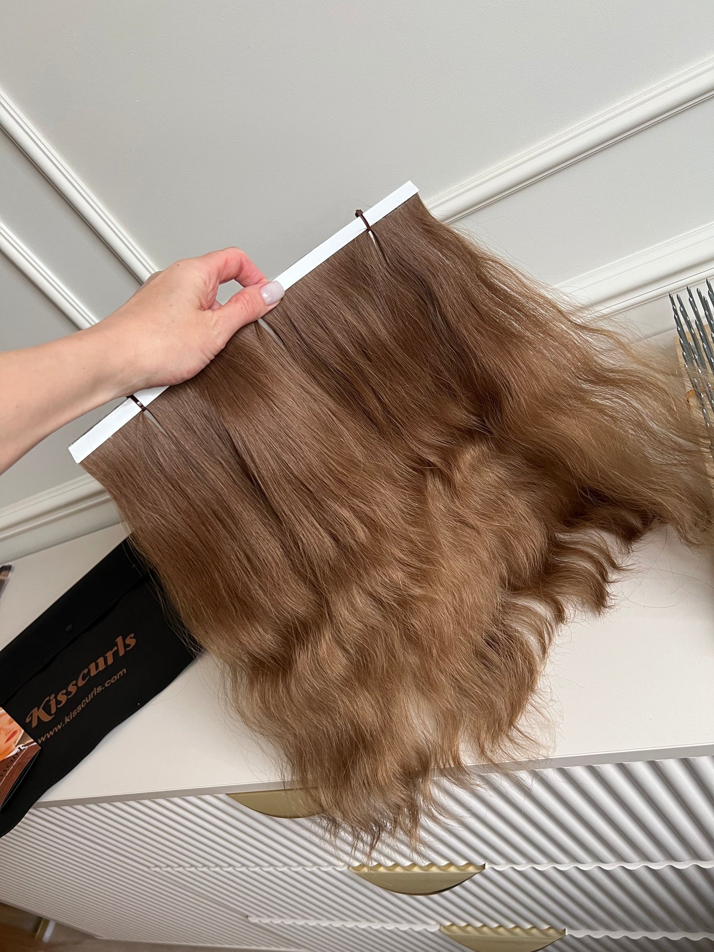 Włosy naturalne słowiańskie doczepiane falowane 37cm 75g