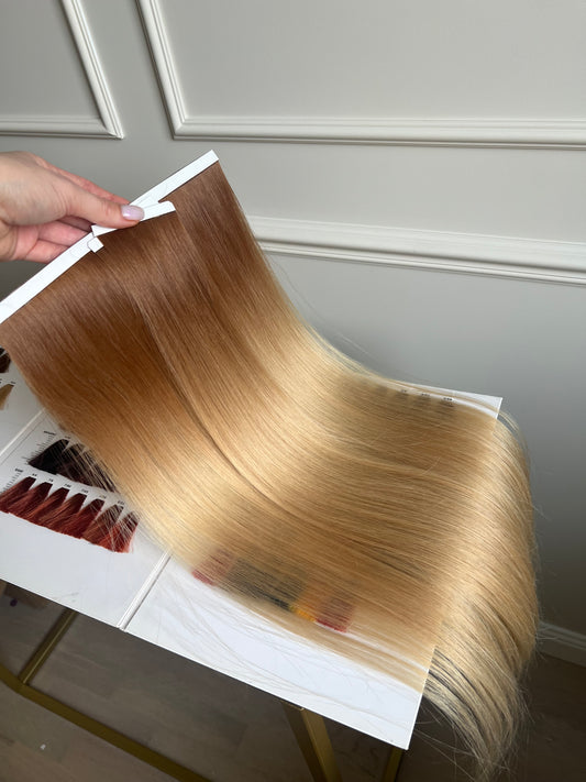 Włosy doczepiane ombre Blond ciepły 60 cm 86 g