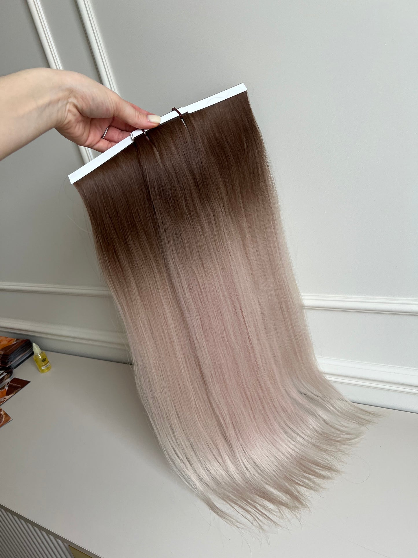 Biotaśmy włosy słowiańskie naturalne jedtnągłowę 87 g 60 cm zestaw 3 taśmy