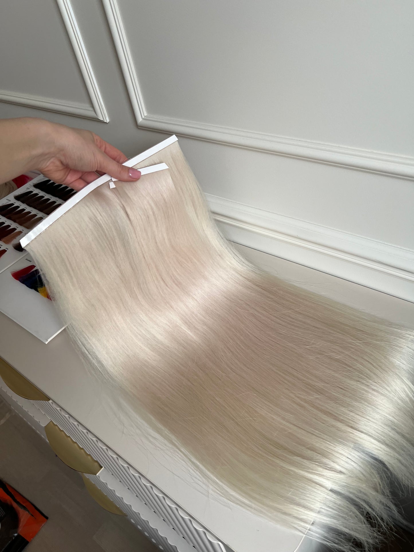 Naturalne słowiańskie włosy 60 cm 98 g 3 biotaśmy