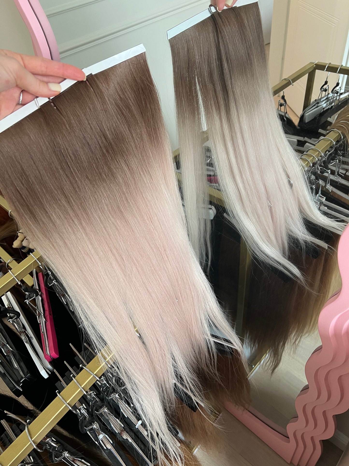 Biotaśmy włosy słowiańskie naturalne jedtnągłowę 87 g 60 cm zestaw 3 taśmy