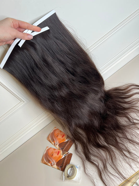 Włosy doczepiane falowane dziewicze 💎 nie farbowane💎83 g 65 cm BIO TAŚMA