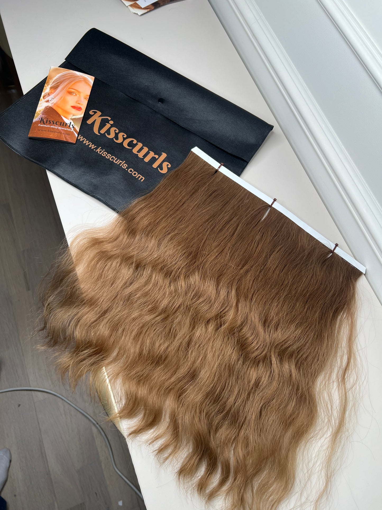 Włosy naturalne słowiańskie doczepiane falowane 37cm 75g