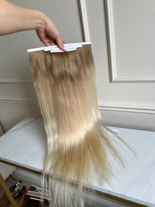 Włosy słowiańskie naturalne doczepiane 60 cm 100 g ombre Blond