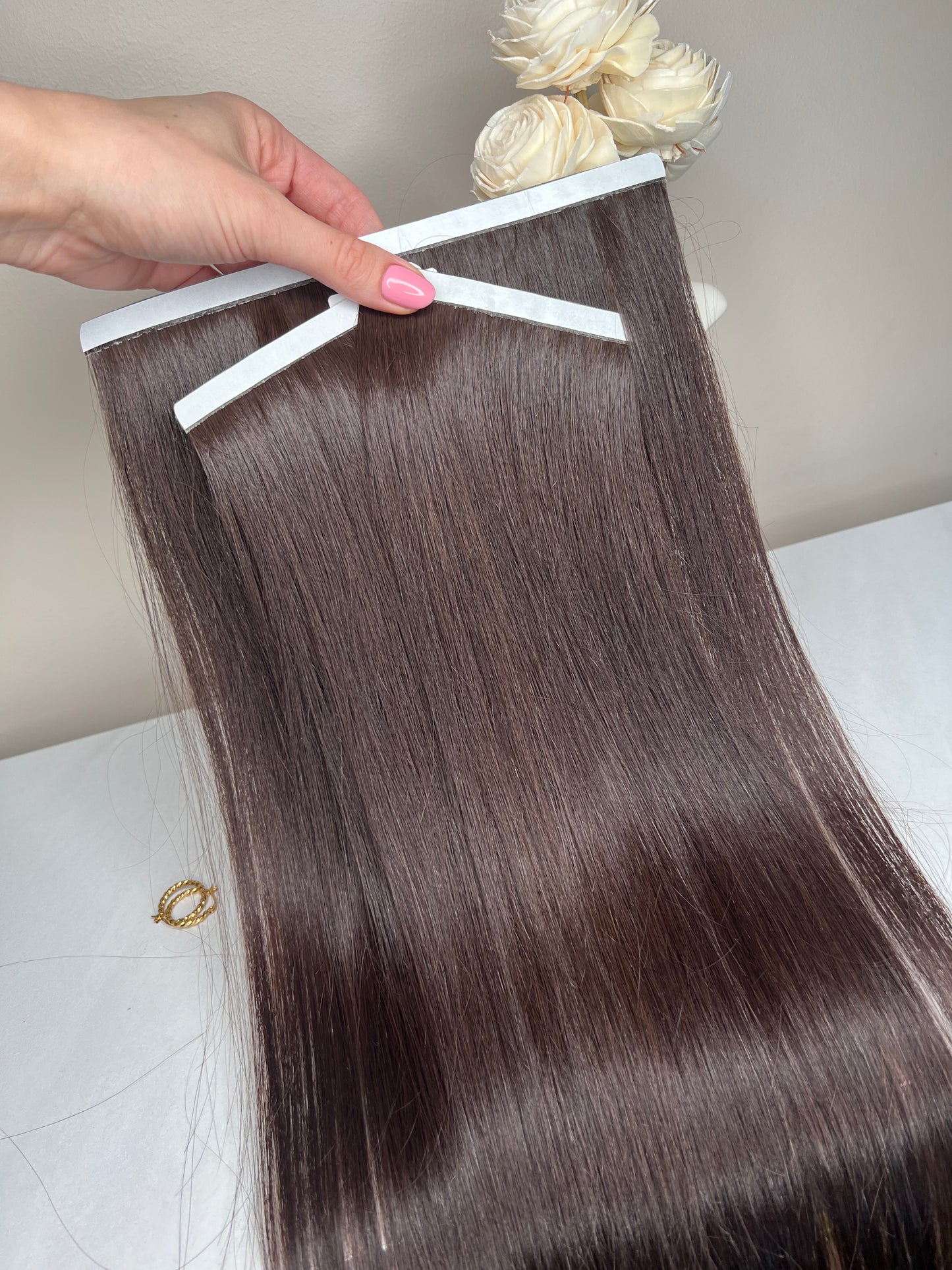 Taśma Włosy naturalne doczepiane Bio Taśma 59g 48cm Dark brown