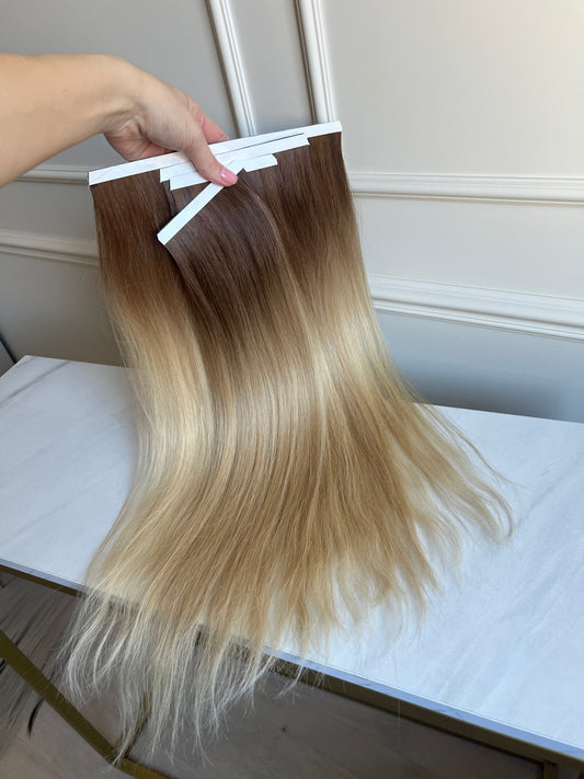 Włosy naturalne doczepione słowiańskie biotaśmy 115g 52cm