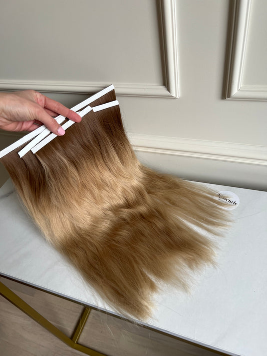 Włosy naturalne doczepiane Słowiańskie falowane na taśmy 40 cm 82 g