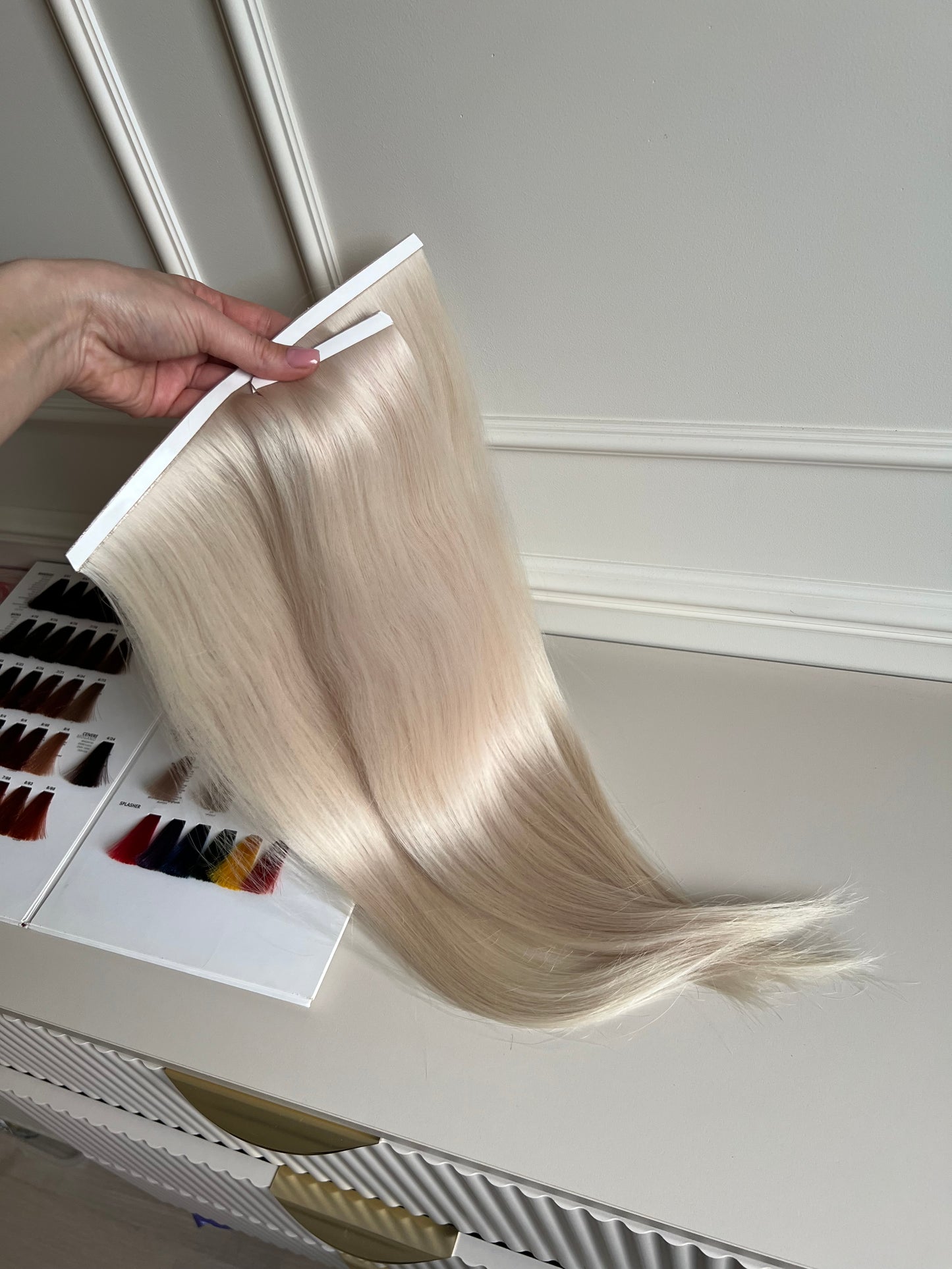 Naturalne słowiańskie włosy 60 cm 98 g 3 biotaśmy